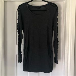 Dark gray long sleeve maternity top - Size S